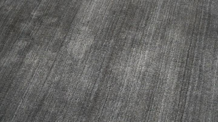 Solid Charcoal Scandinavian 5x7 Blended Bamboo Silk Flatwoven Area Rug, Dinning, Kids Rug | HL44