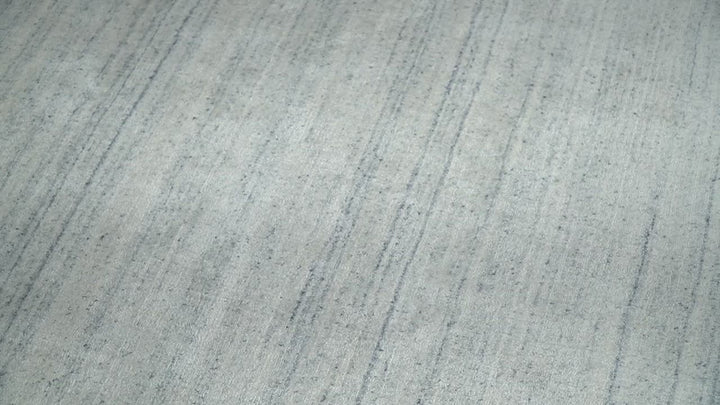 Solid Silver and White Scandinavian 5x7 Blended Wool Flatwoven Area Rug | HL22