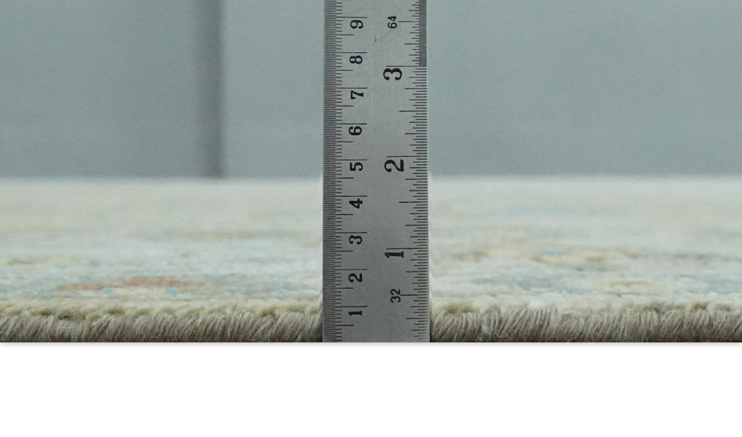 8x10, 9x12, 10x14 and 12x15 Hand Knotted Beige and Ivory Floral Traditional Persian Oushak Wool Rug | TRDCP1205 - The Rug Decor