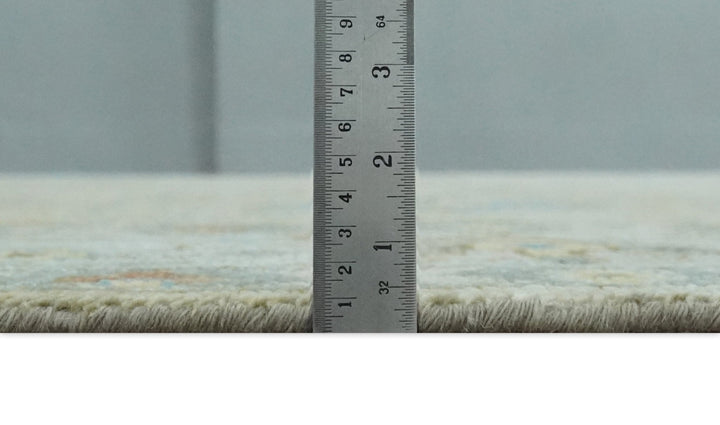 8x10, 9x12, 10x14 and 12x15 Hand Knotted Beige and Ivory Floral Traditional Persian Oushak Wool Rug | TRDCP1205 - The Rug Decor