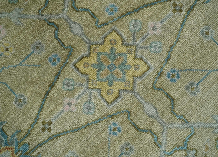 8x10, 9x12, 10x14 and 12x15 Hand Knotted Beige and Ivory Floral Traditional Persian Oushak Wool Rug | TRDCP1205 - The Rug Decor