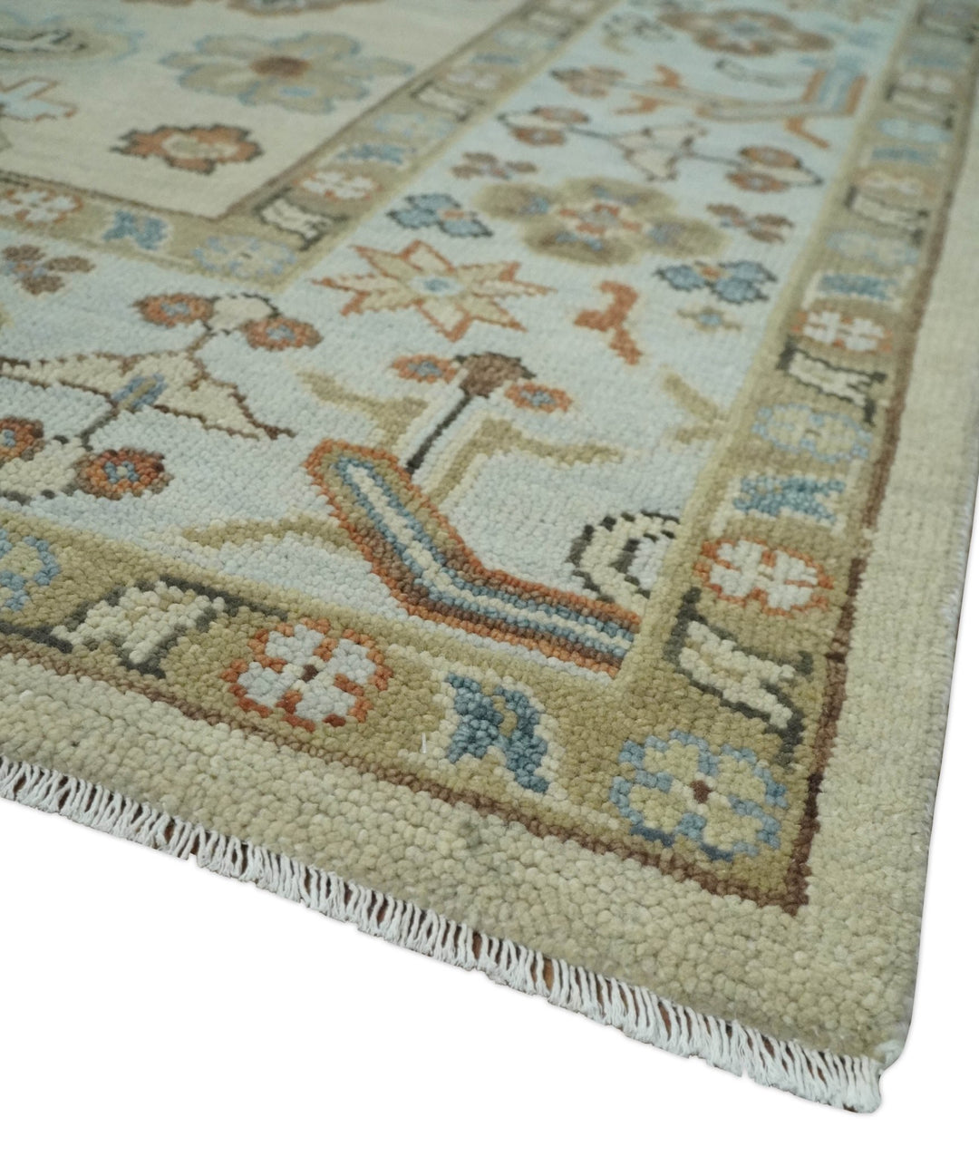 8x10, 9x12, 10x14 and 12x15 Hand Knotted Beige and Ivory Traditional Persian Oushak Wool Area Rug | NT24 - The Rug Decor