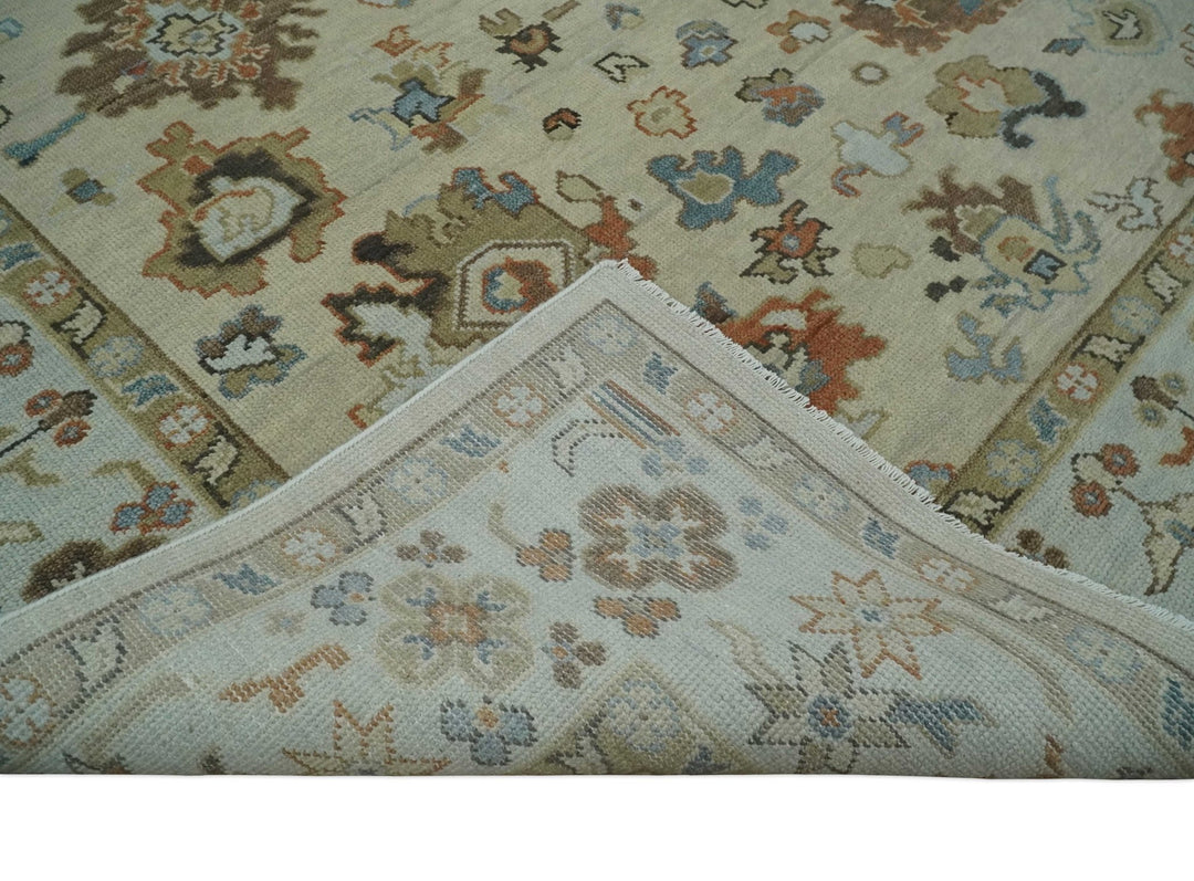 8x10, 9x12, 10x14 and 12x15 Hand Knotted Beige and Ivory Traditional Persian Oushak Wool Area Rug | NT24 - The Rug Decor