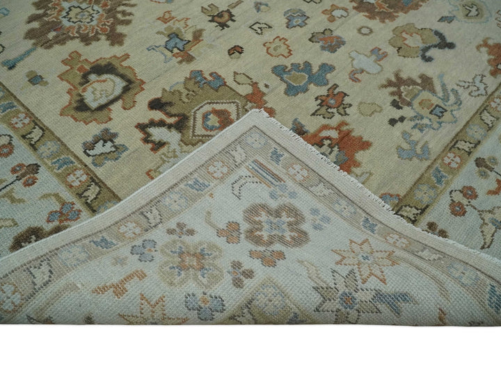 8x10, 9x12, 10x14 and 12x15 Hand Knotted Beige and Ivory Traditional Persian Oushak Wool Area Rug | NT24 - The Rug Decor