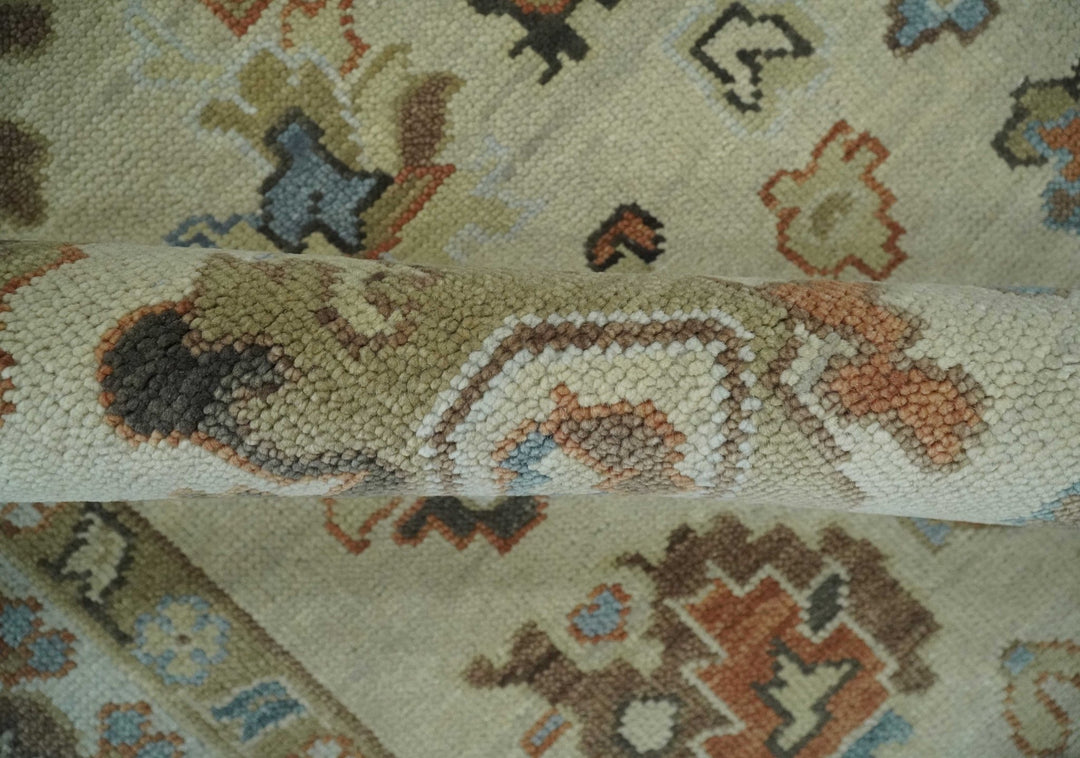 8x10, 9x12, 10x14 and 12x15 Hand Knotted Beige and Ivory Traditional Persian Oushak Wool Area Rug | NT24 - The Rug Decor