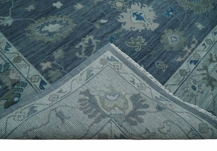 8x10, 9x12, 10x14 and 12x15 Hand Knotted Gray and Silver Traditional Oushak Wool Rug | NT43 - The Rug Decor