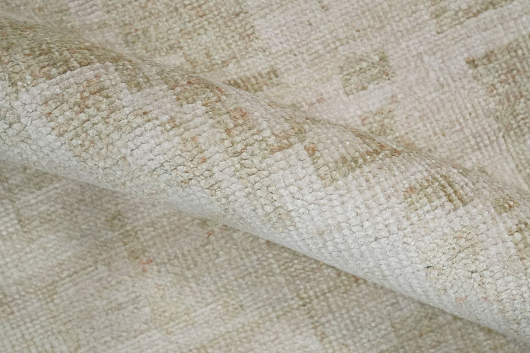 8x10, 9x12 and 10x14 Hand Knotted Ivory and Beige Modern Abstract Contemporary Recycled Silk Area Rug | OP14 - The Rug Decor