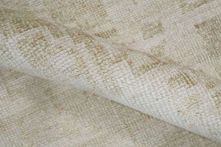 8x10, 9x12 and 10x14 Hand Knotted Ivory and Beige Modern Abstract Contemporary Recycled Silk Area Rug | OP14 - The Rug Decor