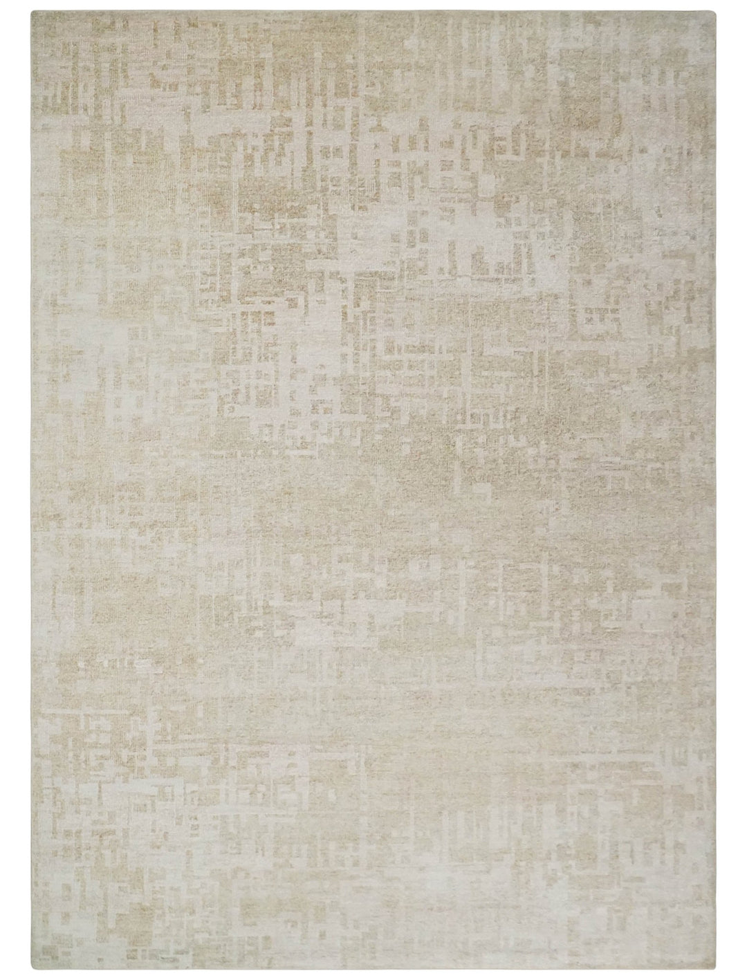 8x10, 9x12 and 10x14 Hand Knotted Ivory and Beige Modern Abstract Contemporary Recycled Silk Area Rug | OP14 - The Rug Decor