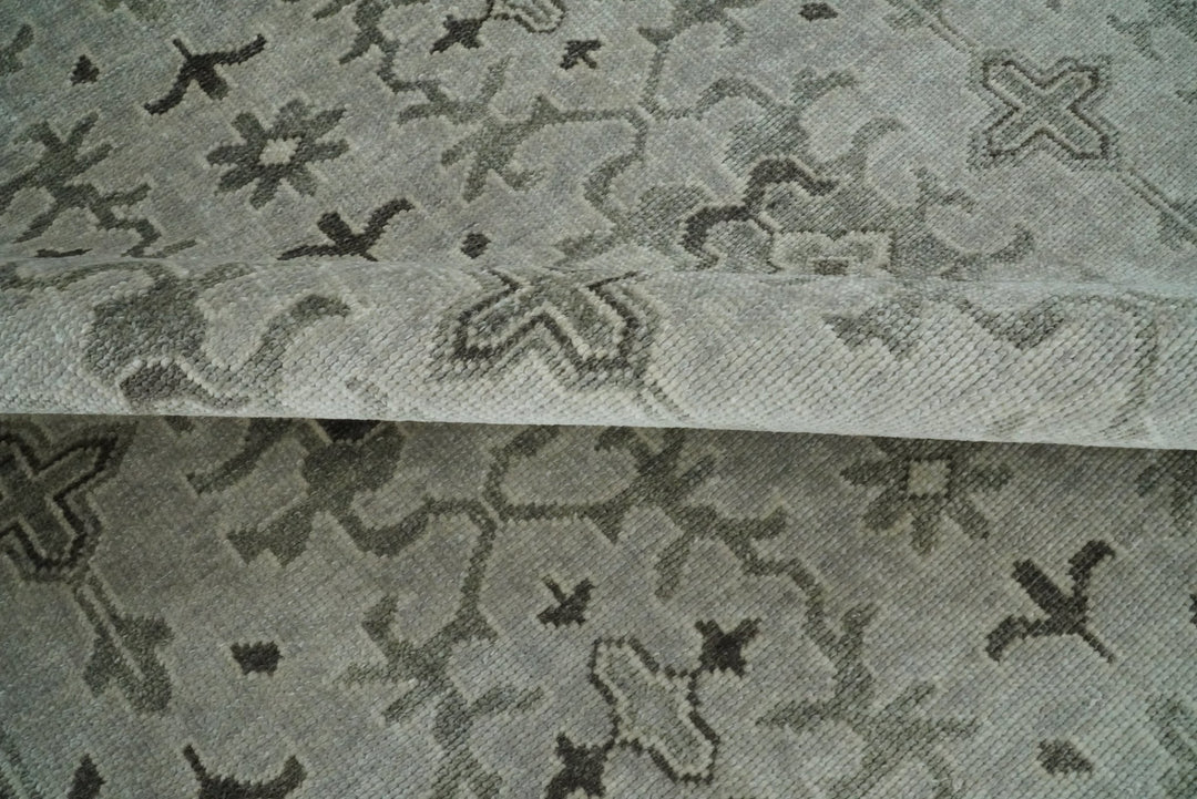 8x10, 9x12 and 10x14 Hand Knotted Wool Blend Silver and Brown Area Rug | EMP7 - The Rug Decor