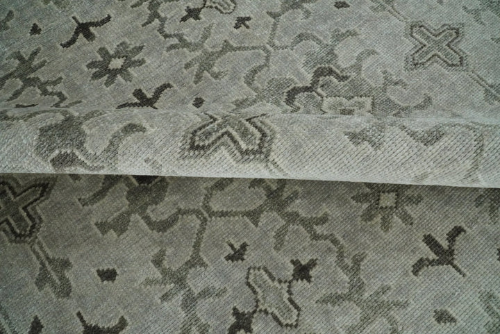 8x10, 9x12 and 10x14 Hand Knotted Wool Blend Silver and Brown Area Rug | EMP7 - The Rug Decor