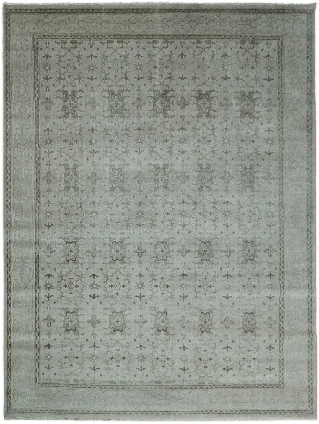 8x10, 9x12 and 10x14 Hand Knotted Wool Blend Silver and Brown Area Rug | EMP7 - The Rug Decor