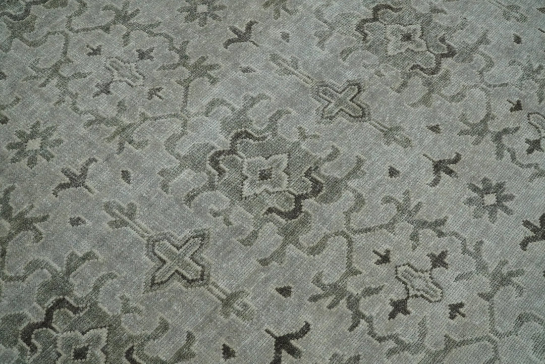 8x10, 9x12 and 10x14 Hand Knotted Wool Blend Silver and Brown Area Rug | EMP7 - The Rug Decor
