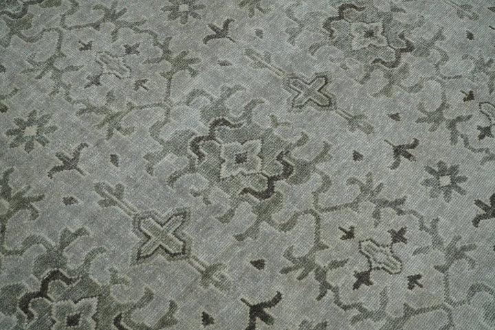 8x10, 9x12 and 10x14 Hand Knotted Wool Blend Silver and Brown Area Rug | EMP7 - The Rug Decor