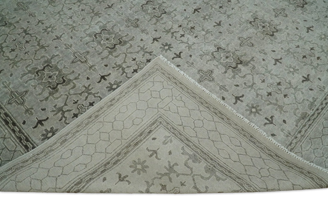 8x10, 9x12 and 10x14 Hand Knotted Wool Blend Silver and Brown Area Rug | EMP7 - The Rug Decor