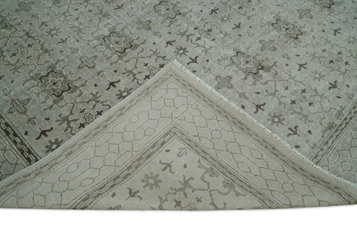 8x10, 9x12 and 10x14 Hand Knotted Wool Blend Silver and Brown Area Rug | EMP7 - The Rug Decor