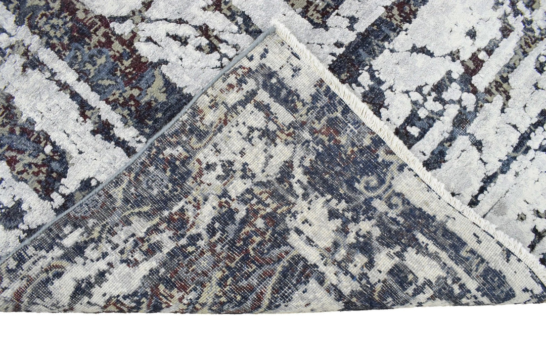 8'x10' | Abstract Design Handmade with Hand-spun Real Silk and Wool Area Rug - The Rug Decor