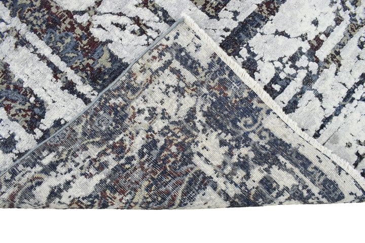 8'x10' | Abstract Design Handmade with Hand-spun Real Silk and Wool Area Rug - The Rug Decor