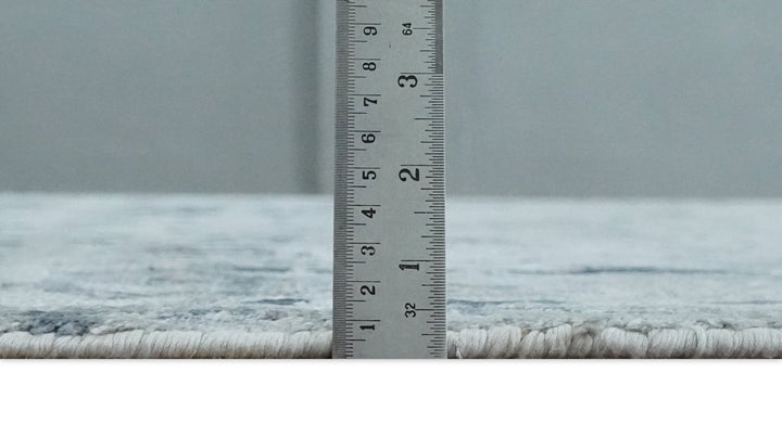 8x10 Abstract Pattern Hand knotted Silver and Blue modern Bamboo Silk Area Rug - The Rug Decor