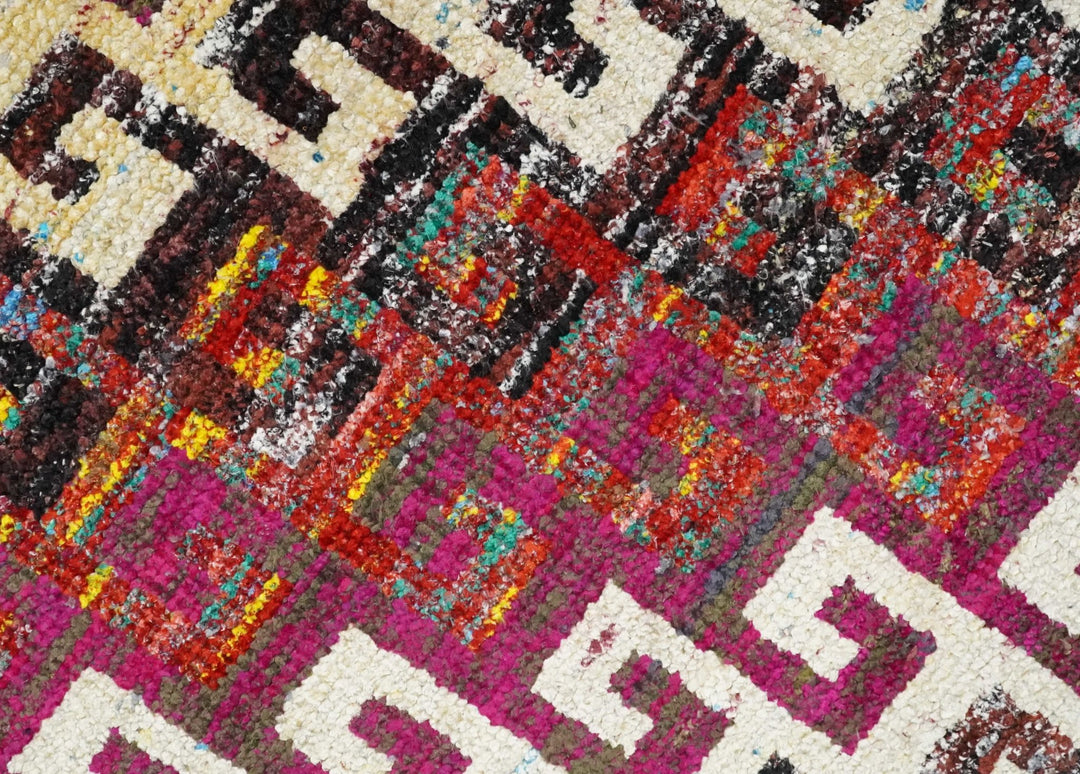 8x10 and 9x12 Hand Knotted Multicolor Modern Contemporary Southwestern Tribal Trellis Recycled Silk Area Rug | OP9 - The Rug Decor