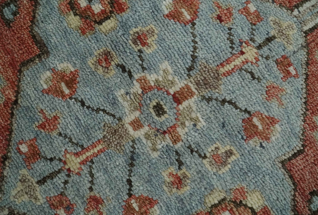 8x10 Antique look Traditional Floral Gray, Rust and Beige Hand knotted wool Area Rug - The Rug Decor