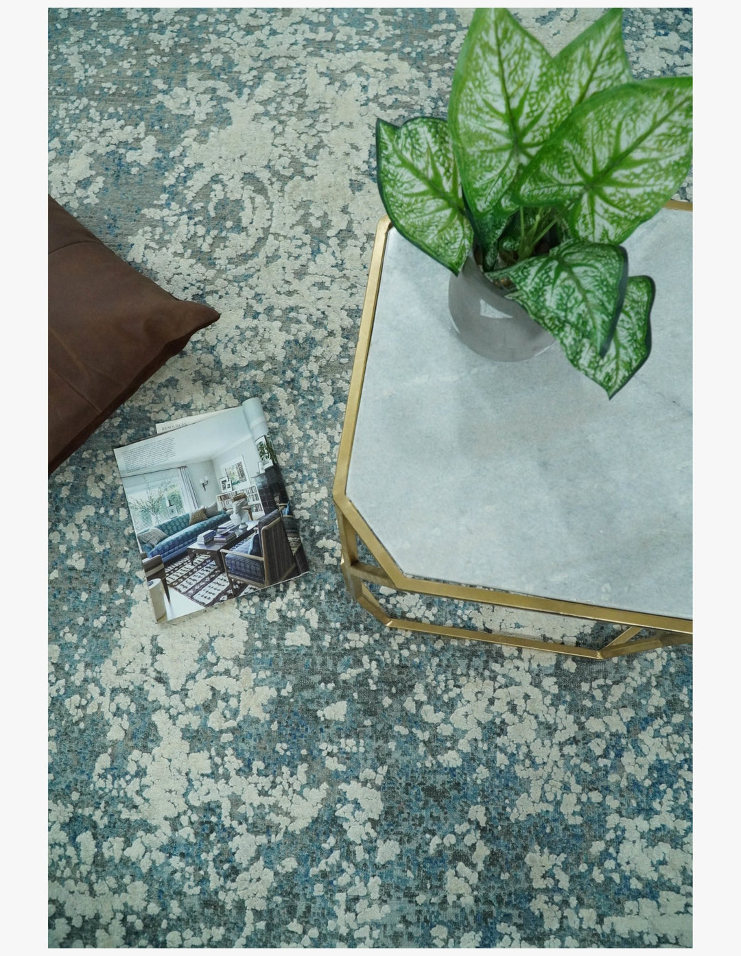 8x10 Blue and Silver Pure Silk and Wool Abstract Area Rug | TRD1657810 - The Rug Decor