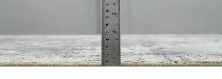 8x10 Charcoal, Beige and Gray Modern Abstract Distressed Finish High Low texture Hand Knotted Rug - The Rug Decor