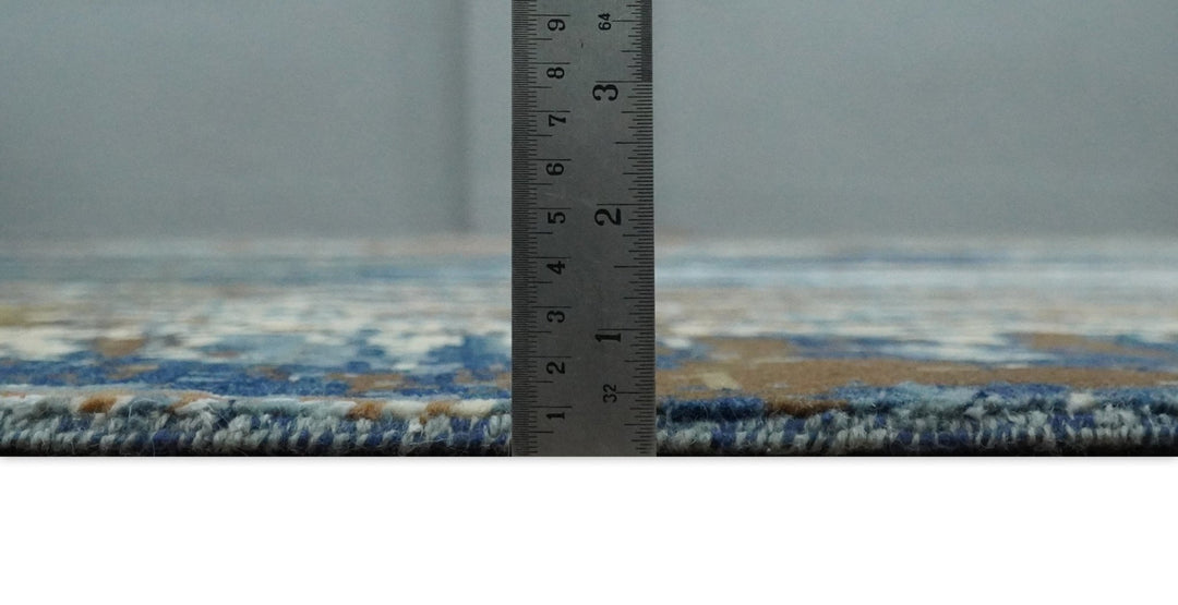 8x10 Fine Hand Knotted Brown Multicolor Modern Abstract Wool and Bamboo Silk Area Rug | AGR19 - The Rug Decor