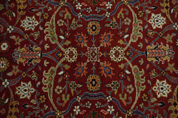 8x10 Fine Hand Knotted Rust and Blue Traditional Vintage Antique Persian Wool Rug | TRDCP851810 - The Rug Decor