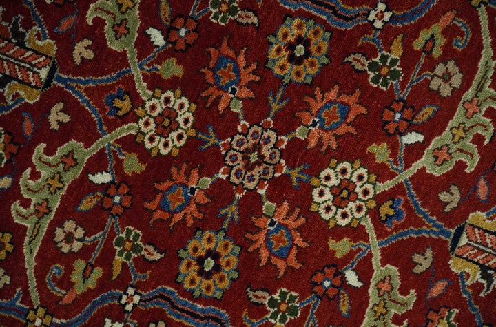 8x10 Fine Hand Knotted Rust and Blue Traditional Vintage Antique Persian Wool Rug | TRDCP851810 - The Rug Decor