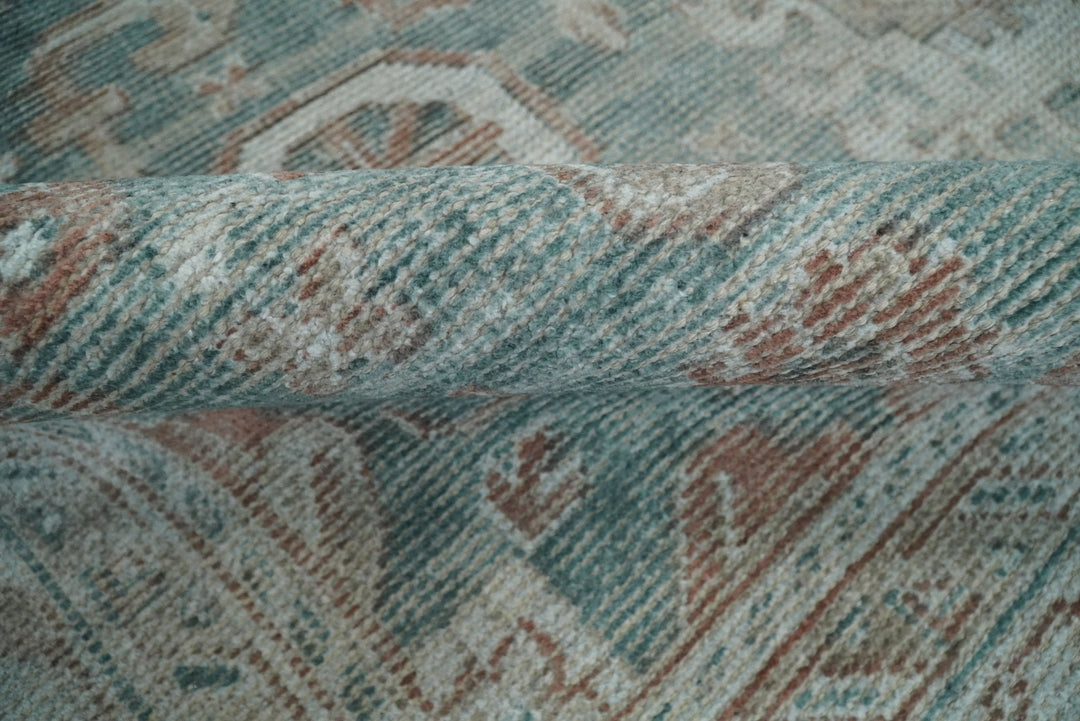 8x10 Green and Ivory Rug | Handmade Floral Area rug made with wool blended with art silk | Low Pile - The Rug Decor