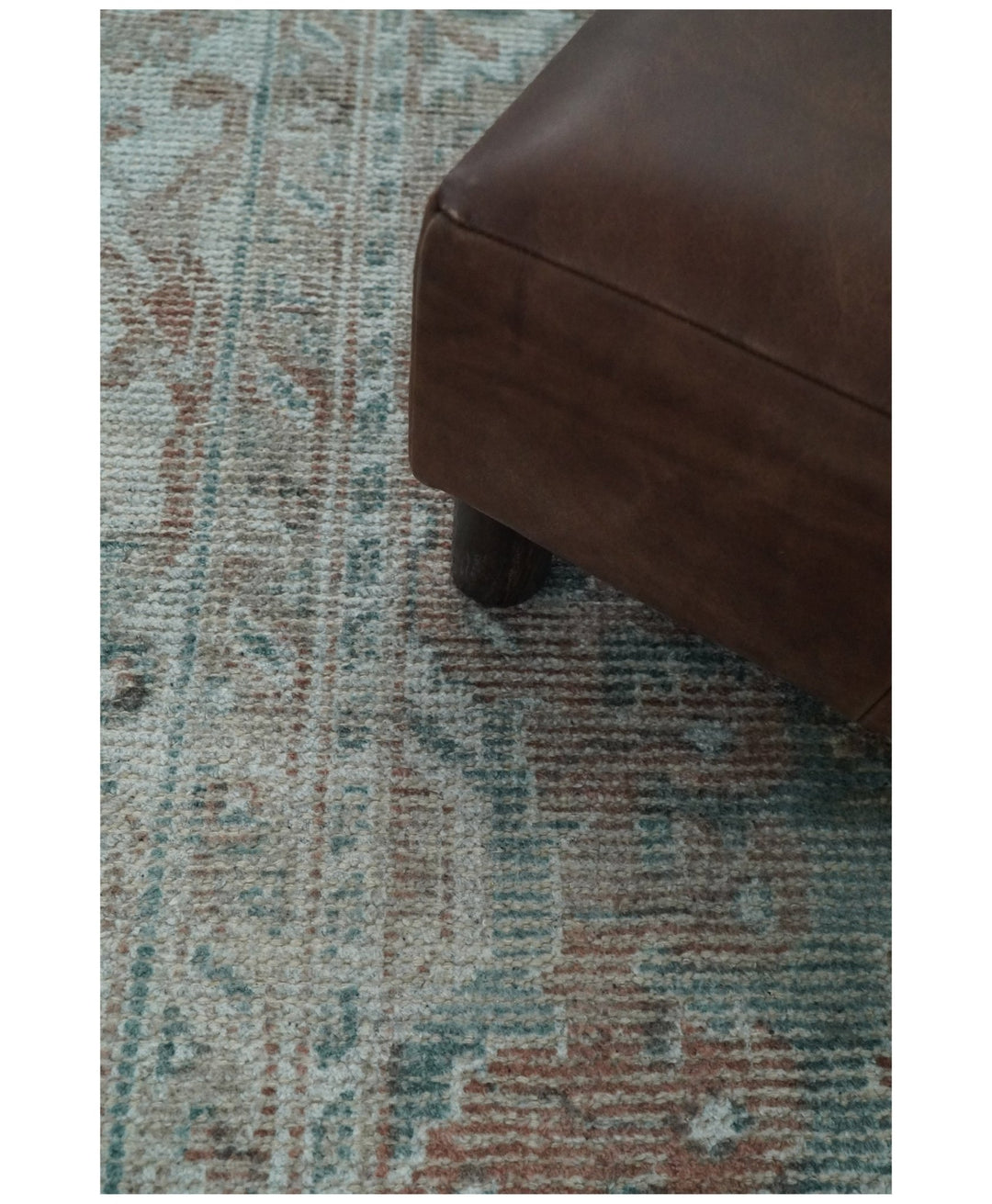 8x10 Green and Ivory Rug | Handmade Floral Area rug made with wool blended with art silk | Low Pile - The Rug Decor