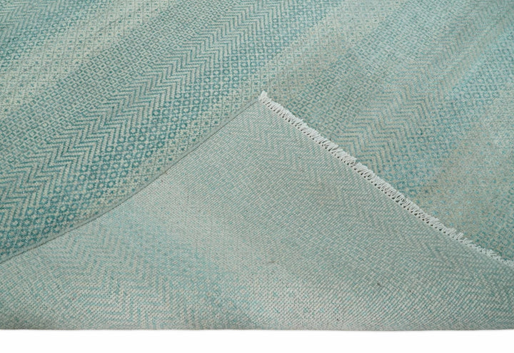 8x10 Hand Knotted Blue and Ivory Modern Geometric Trellis Scandinavian Wool Area Rug | TRDCP931810 - The Rug Decor