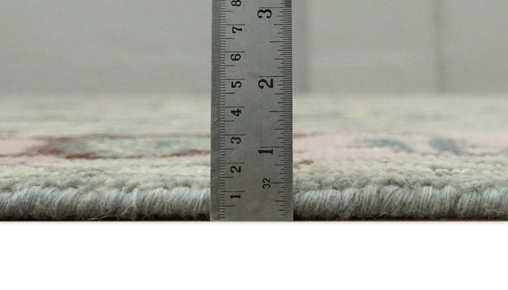 8x10 Hand Knotted Blue and Pink Traditional Persian Oushak Antique Wool Rug | TRDCP693 - The Rug Decor