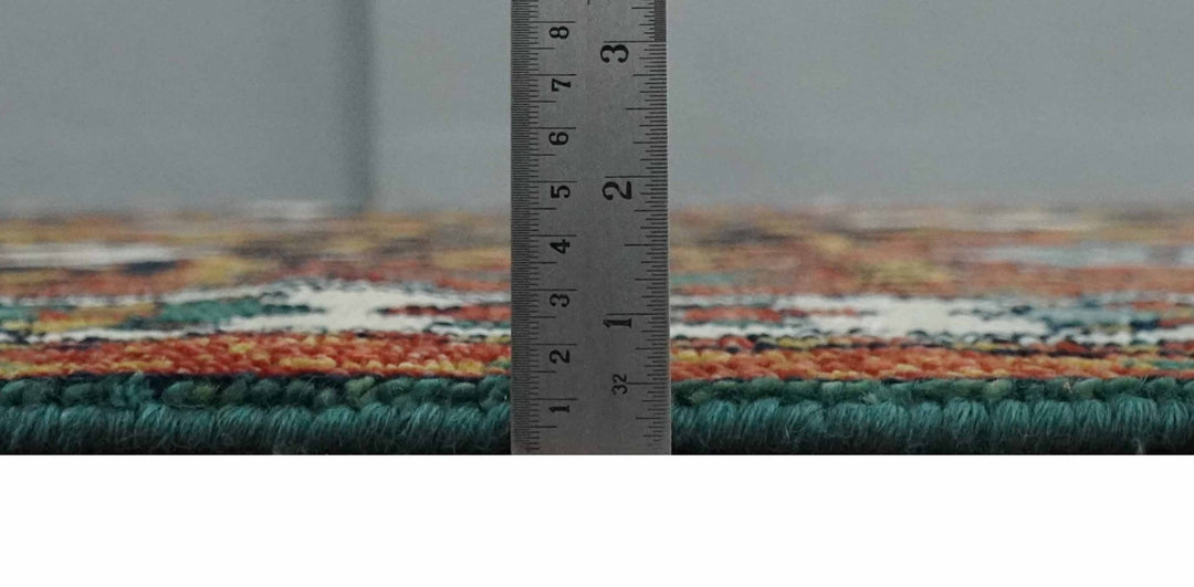 8x10 Hand Knotted Geometrical Rust, Black and Gold Floral Area Rug | TRDCP1368810 - The Rug Decor