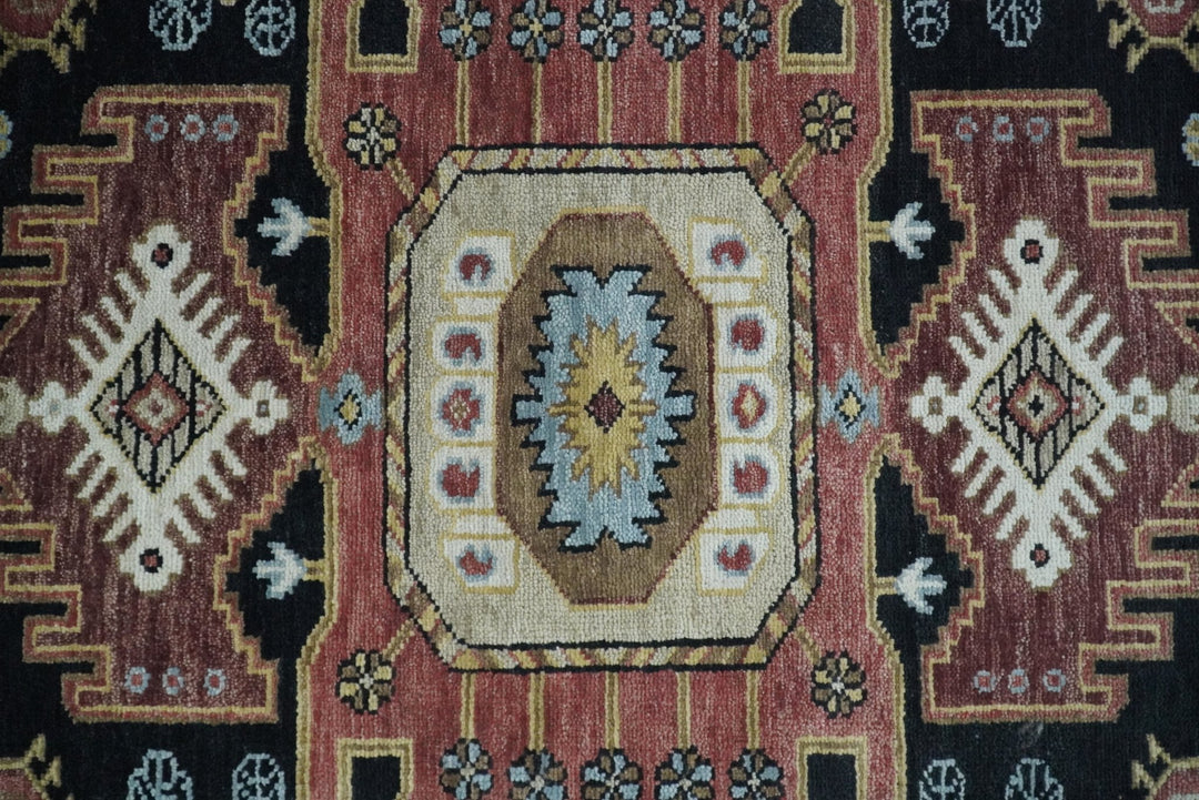 8x10 Hand Knotted Ivory, Black and Rust Traditional Heriz Serapi Antique Wool Rug | TRDCP753810 - The Rug Decor