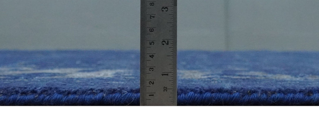 8x10 Hand Knotted Oriental Oushak Blue and Silver Wool Area Rug | TRDCP1507810S - The Rug Decor