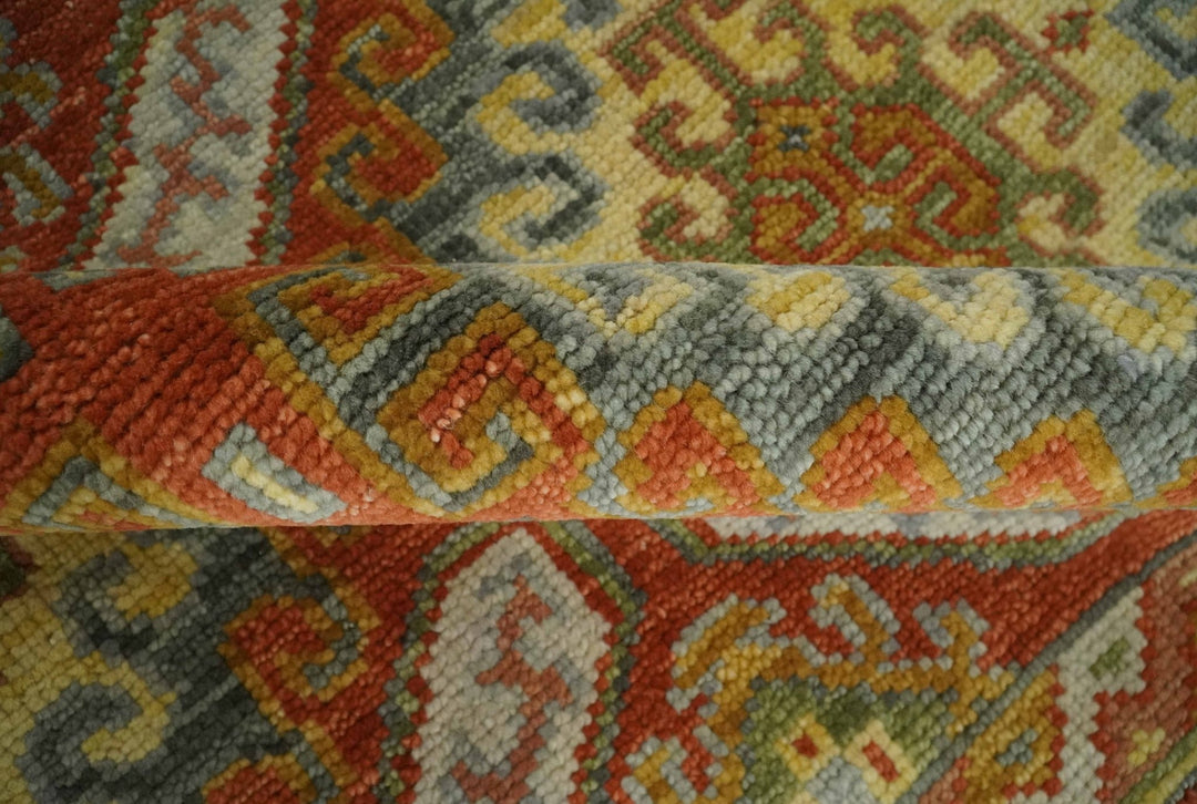 8x10 Hand Knotted Red, Beige and Gray Oriental Traditional Wool Area Rug - The Rug Decor