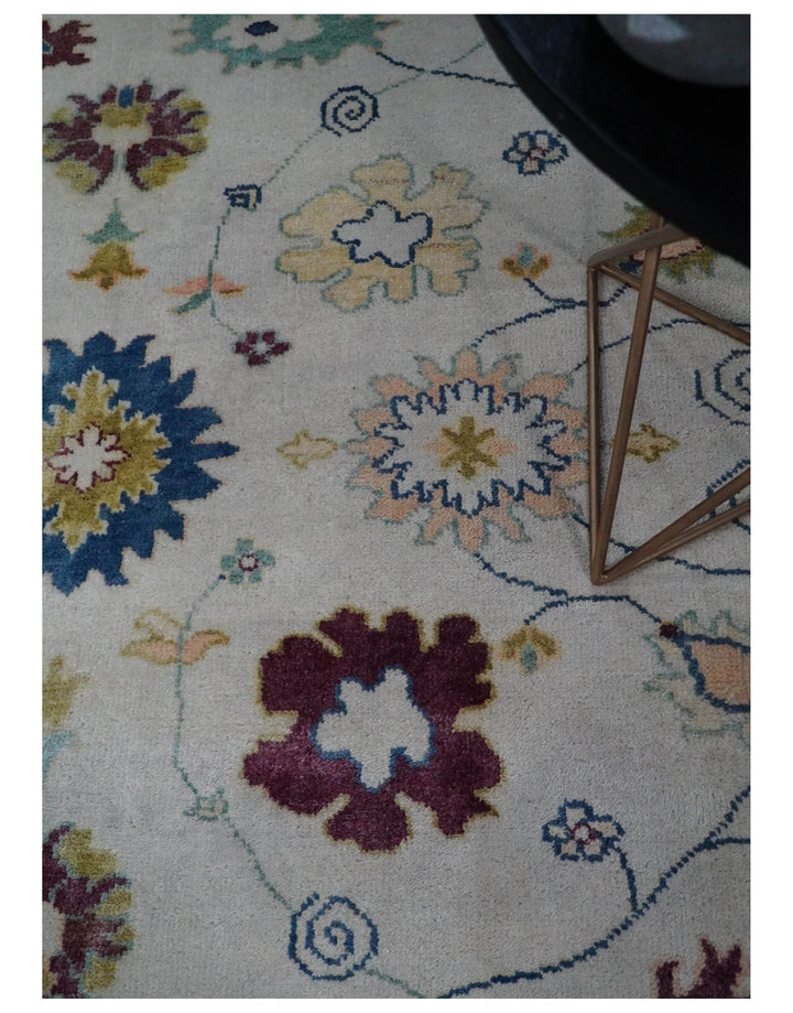 8x10 Hand Knotted Silver and Brown Traditional Vintage Persian Style Antique Wool Rug | TRDCP759810 - The Rug Decor