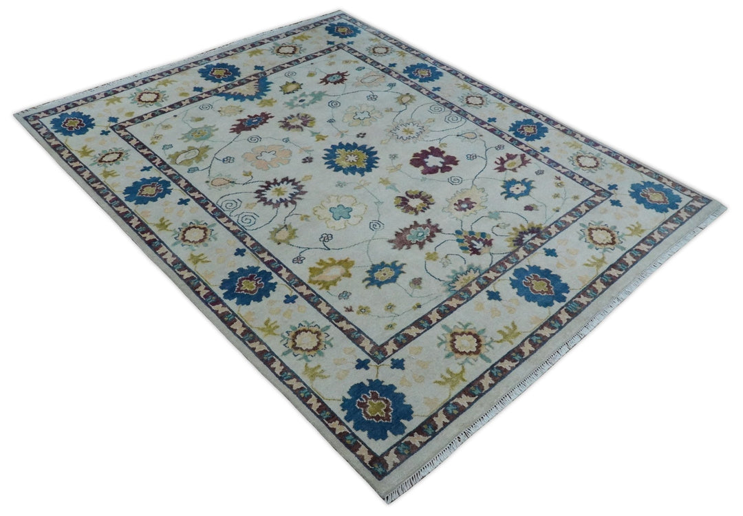8x10 Hand Knotted Silver and Brown Traditional Vintage Persian Style Antique Wool Rug | TRDCP759810 - The Rug Decor