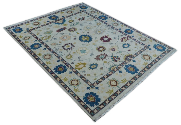 8x10 Hand Knotted Silver and Brown Traditional Vintage Persian Style Antique Wool Rug | TRDCP759810 - The Rug Decor