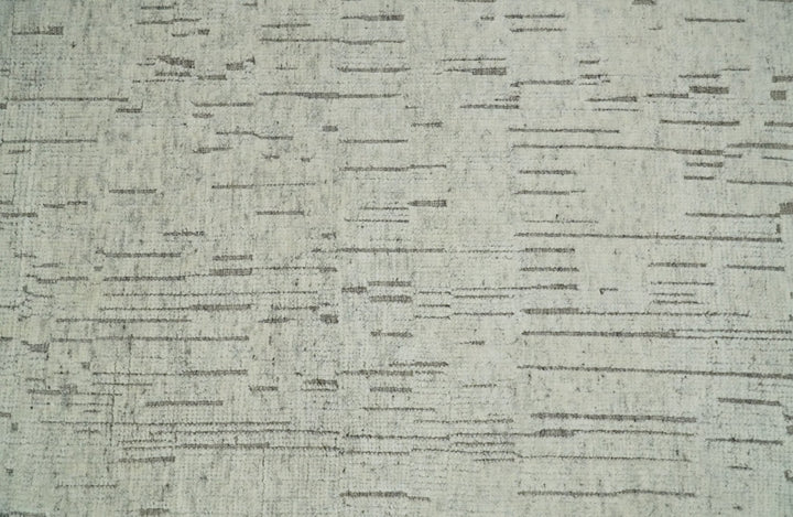 8x10 Hand Knotted Woolen Modern Contemporary Beige and Gray Tribal Area Rug | TRDCP637810 - The Rug Decor