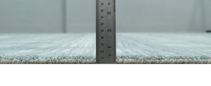 8x10 Hand Made Checkered Ivory and Blue Scandinavian Blended Wool Flatwoven Area Rug | KE21 - The Rug Decor