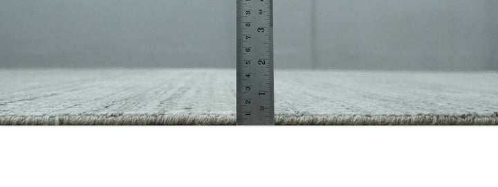 8x10 Hand Made Shaded Scandinavian Beige and Gray Blended Wool Flatwoven Area Rug | KE10 - The Rug Decor