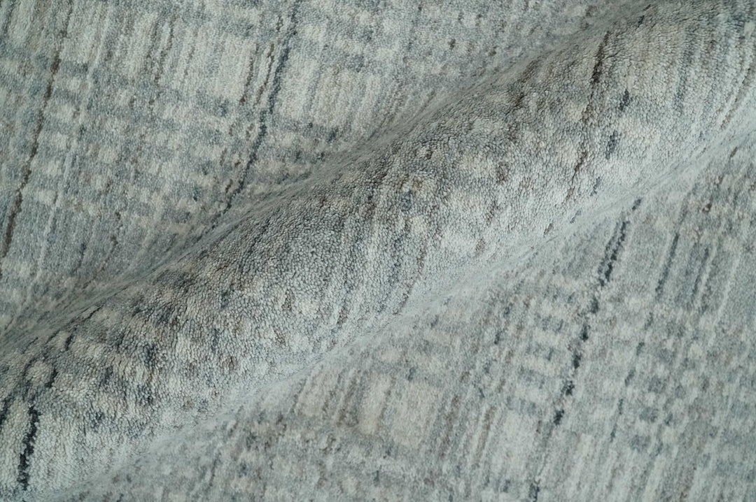 8x10 Hand Made Shaded Scandinavian Beige and Gray Blended Wool Flatwoven Area Rug | KE10 - The Rug Decor