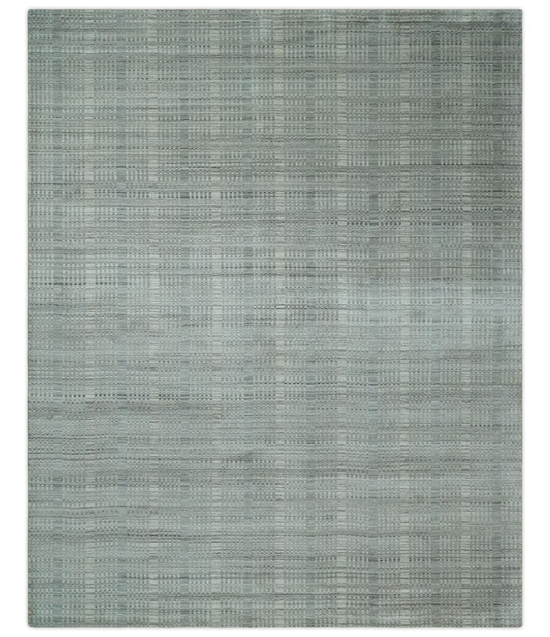 8x10 Hand Made Shaded Scandinavian Beige and Gray Blended Wool Flatwoven Area Rug | KE10 - The Rug Decor