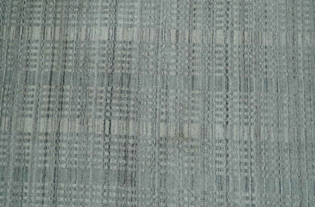 8x10 Hand Made Shaded Scandinavian Beige and Gray Blended Wool Flatwoven Area Rug | KE10 - The Rug Decor