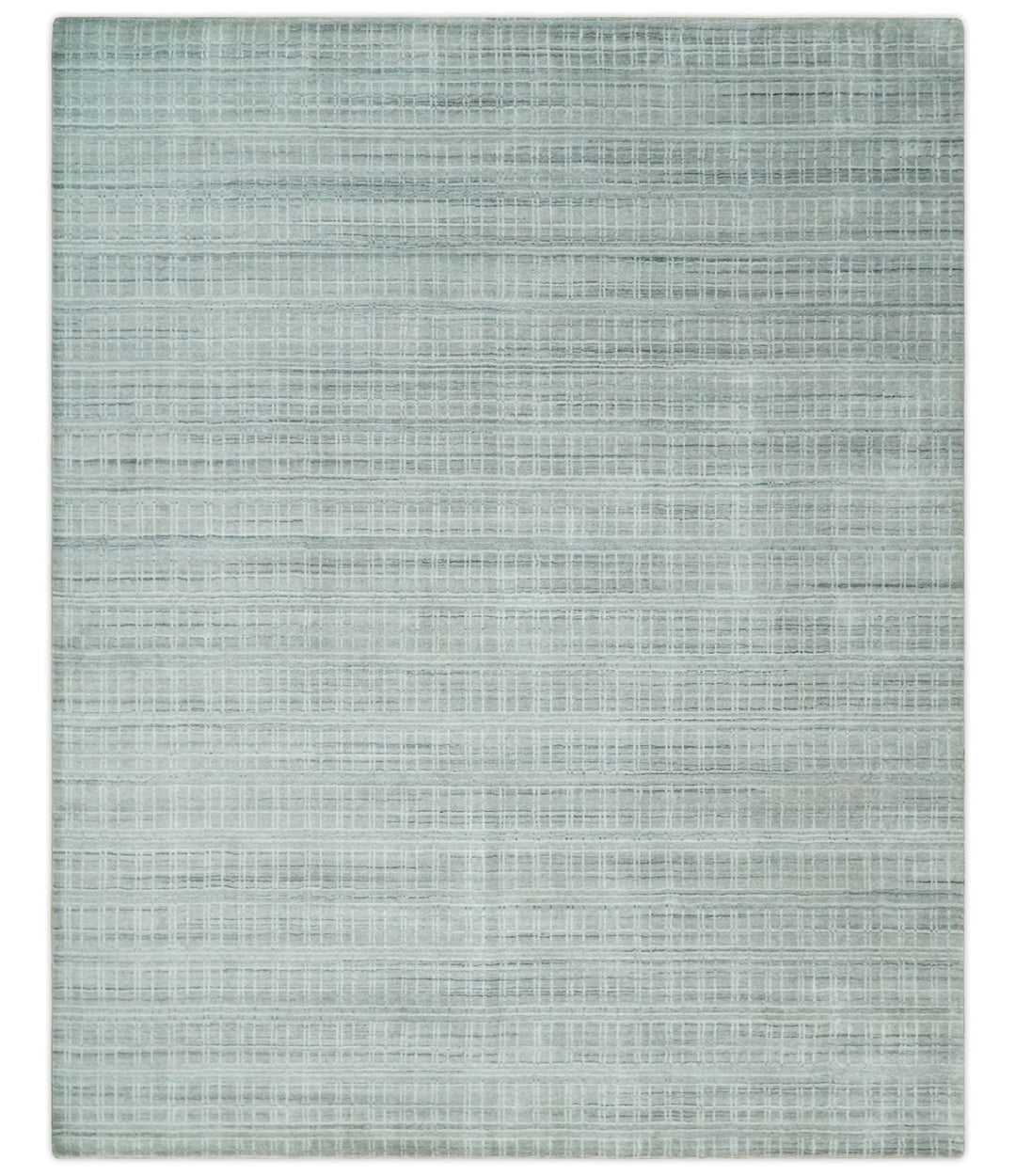 8x10 Hand Made Shaded Scandinavian White, Camel and Gray Blended Wool Flatwoven Area Rug | KE25 - The Rug Decor