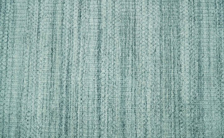 8x10 Hand Made Silver and Teal Solid Scandinavian Blended Wool Flatwoven Area Rug | KE27 - The Rug Decor