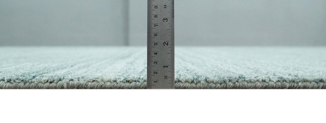 8x10 Hand Made Silver and Teal Solid Scandinavian Blended Wool Flatwoven Area Rug | KE27 - The Rug Decor